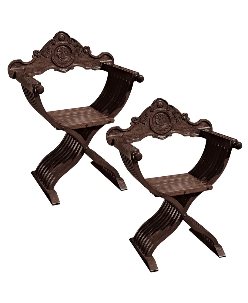 Design Toscano the Savonarola Chair, Set of 2