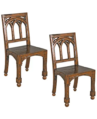 Design Toscano Gothic Revival Rectory Chair, Set of 2