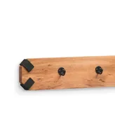 Alaterre Furniture Ryegate Natural Live Edge Bench with Coat Hook Set