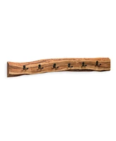 Alaterre Furniture Hairpin Natural Live Edge Bench with Coat Hook Set