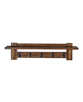 Alaterre Furniture Durango Industrial Wood Coat Hook Entryway Shelf