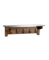 Alaterre Furniture Alaterre Furniture Millwork Wood and Zinc Metal Bench with Coat Hook Shelf