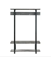 Alaterre Furniture Pomona Entryway Hall Tree with Bench, Shelves and Coat Hooks