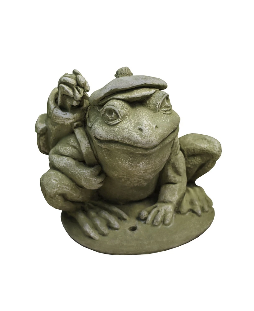 Campania International Golfer Frog Garden Statue