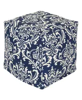 Majestic Home Goods French Quarter Ottoman Pouf Cube with Removable Cover 17" x 17"