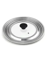 Cook N Home Stainless Steel with Glass Center Universal Lid, Fits 8, 10.25, 11, and 12-Inch