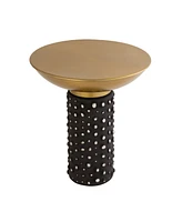 Tov Furniture Blaze Glass and Brass Side Table