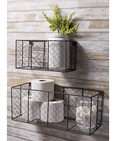 Design Imports Small Wall Mount Chicken Wire Basket Set of 2