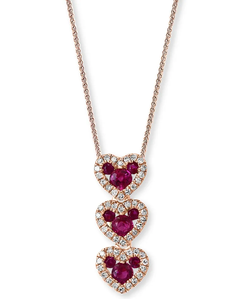 Lali Jewels Ruby (1/2 ct. t.w.) & Diamond (1/6 ct. t.w.) 18" Pendant Necklace in 14k Rose Gold