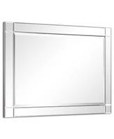 Empire Art Direct Moderno Squared Corner Beveled Rectangle Wall Mirror