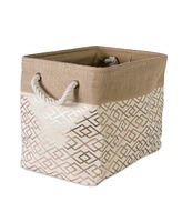 Design Imports 14" Rectangle Diamond Burlap Storage Bin