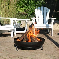 23-Inch Small Fire Pit for Patio - Outdoor Wood-Burning Fire Pit Bowl - Black
