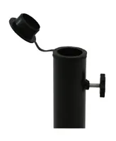 Cast Iron Patio Umbrella Base Stand - Modern Geometric Design - 17-Inch Square