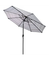 9ft Striped Outdoor Umbrella for Patio, Pool or Yard - Polyester Table Market with Tilt and Crank Catalina Beach Stripe
