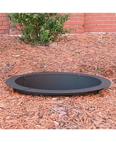 Outdoor Heavy-Duty Steel Portable Above Ground or In-Ground Round Fire Pit Liner Ring - 27" - Black