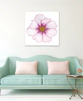 Empire Art Direct Magenta Cosmo on White Frameless Free Floating Tempered Glass Panel Graphic Wall Art, 40" x 40" x 0.2"