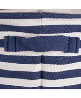 Design Imports Polyethylene Coated Herringbone Woven Cotton Laundry Bin Stripe French Rectangle Medium Set of 2