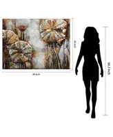 Empire Art Direct Water Lilly Pads 1 Mixed Media Iron Hand Painted Dimensional Wall Art, 36" x 48" x 2.4"