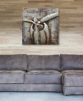 Empire Art Direct Retro Airplane 1 Mixed Media Iron Hand Painted Dimensional Wall Art, 32" x 32" x 3"
