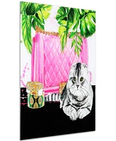Empire Art Direct Woman's Best Friends 1 Frameless Free Floating Tempered Glass Panel Cat Graphic Wall Art, 20" x 20" x 0.2"