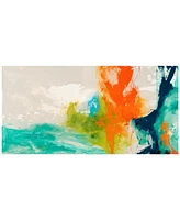 Empire Art Direct Tidal Abstract 1 and 2 Frameless Free Floating Tempered Glass Panel Graphic Wall Art, 48" x 24" x 0.2"