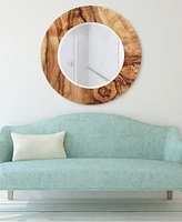 Empire Art Direct Forest Round Beveled Wall Mirror on Free Floating Reverse Printed Tempered Art Glass, 36" x 36" x 0.4"