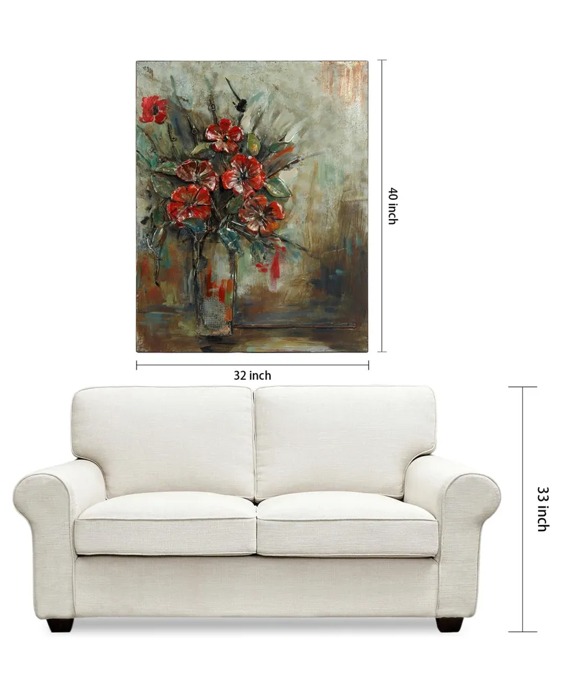 Empire Art Direct Bouquet Mixed Media Iron Hand Painted Dimensional Wall Art, 40" x 32" x 2.5"