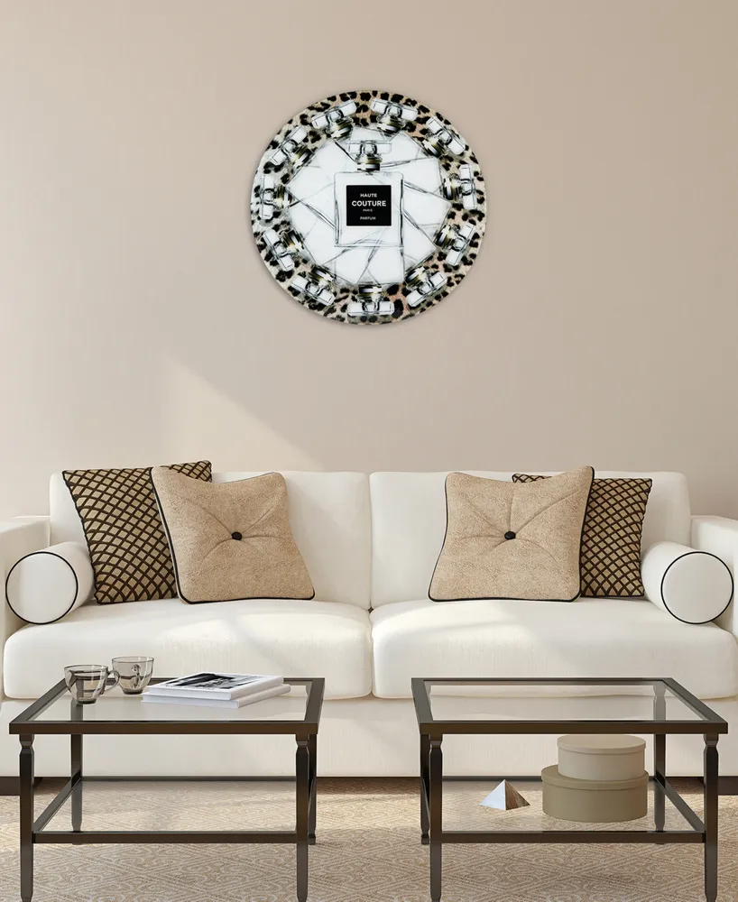 Empire Art Direct Haute Couture Frameless Free Floating Tempered Glass Round Graphic Wall Art, 20" x 20" x 0.2"