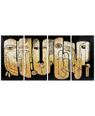 Empire Art Direct Totem poles Mixed Media Iron Hand Painted Dimensional Wall Art, 32" x 16" x 1.6"