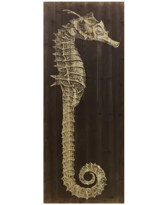 Empire Art Direct Seahorse A Arte de Legno Digital Print on Solid Wood Wall Art, 60" x 24" x 1.5"