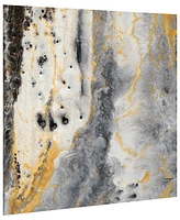 Empire Art Direct Bands of Gold A B Frameless Free Floating Tempered Glass Panel Graphic Abstract Wall Art, 38" x 38" x 0.2"
