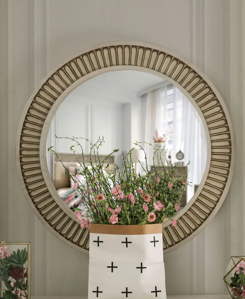 Petunial Antique Round Mirror