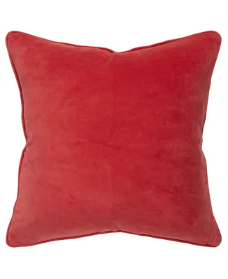 Rizzy Home Velour Solid Polyester Filled Decorative Pillow, 20" x 20"