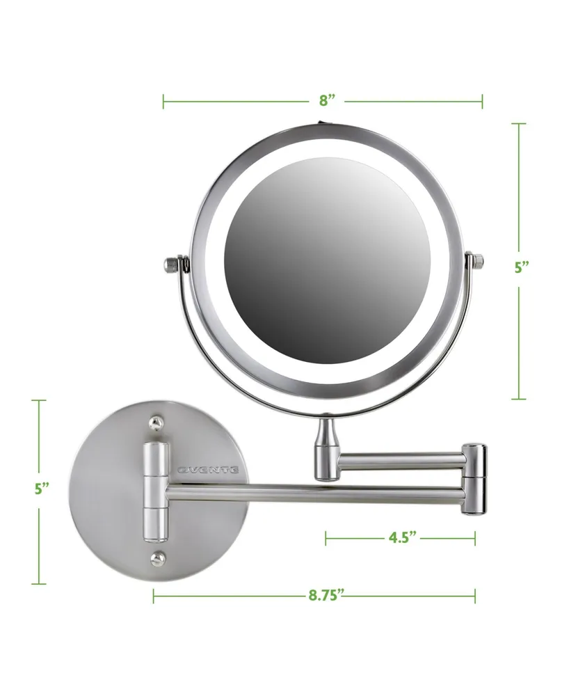 Ovente Wall Mount Led Lighted Makeup Mirror