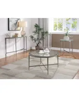 Furniture of America Porcelain Steel Frame End Table