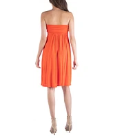 24seven Comfort Apparel Strapless Empire Waist Mini Dress