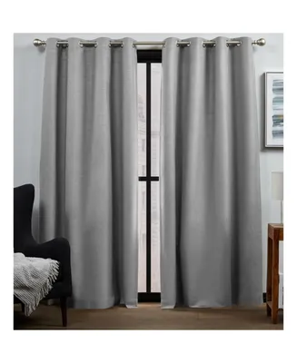 Exclusive Home Curtains Bensen Blackout Grommet Top Curtain Panel Pair, 52" x 96", Set of 2
