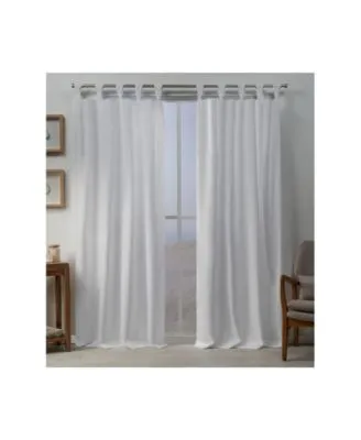 Exclusive Home Curtains Loha Linen Braided Tab Top Curtain Panel Pair