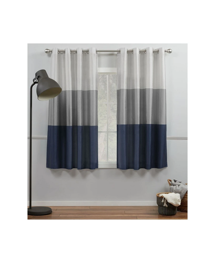 Exclusive Home Curtains Chateau Striped Grommet Top Curtain Panel Pair, 54" x 63"