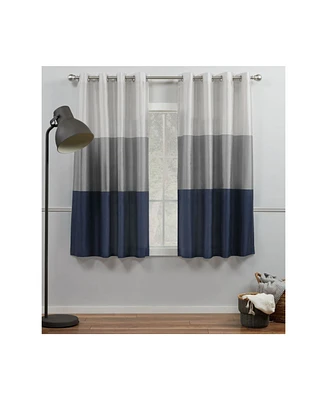 Exclusive Home Curtains Chateau Striped Grommet Top Curtain Panel Pair, 54" x 63"