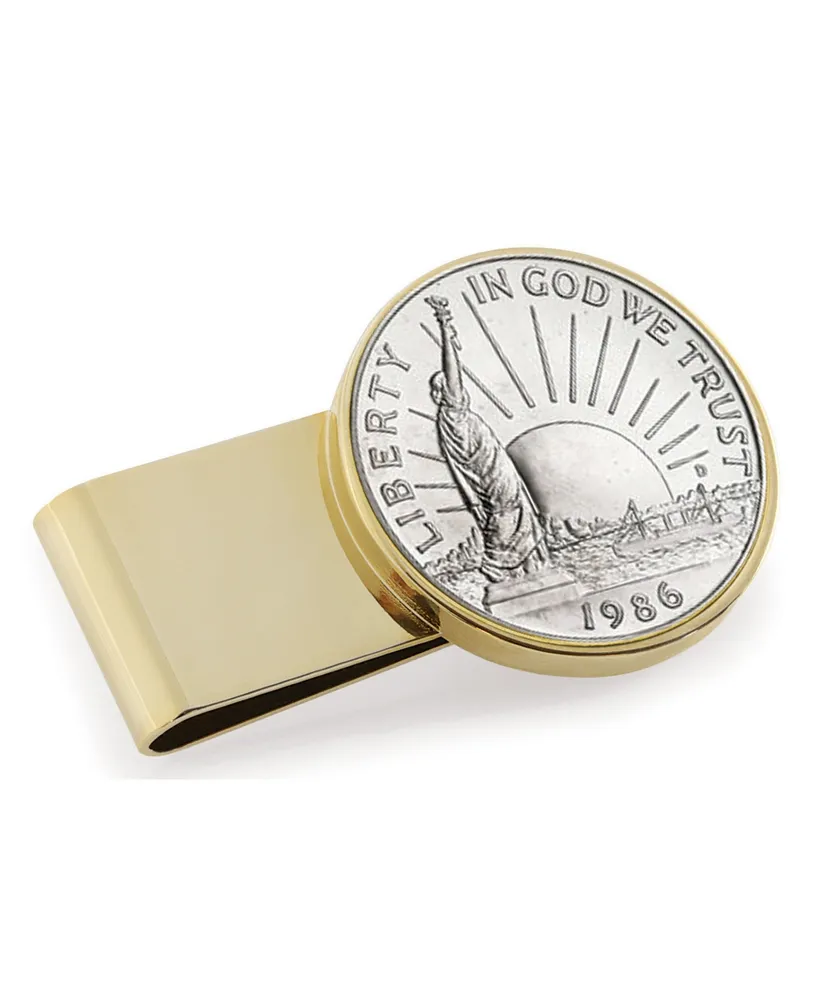 Men's American Coin Treasures Statue of Liberty Commemorative Half Dollar Stainless Steel Coin Money Clip