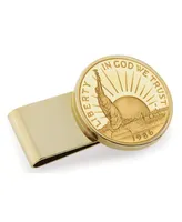 Men's American Coin Treasures Gold-Layered Statue of Liberty Commemorative Half Dollar Stainless Steel Coin Money Clip