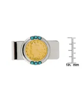 Men's American Coin Treasures Gold-Layered 1800's Liberty Nickel Turquoise Coin Money Clip