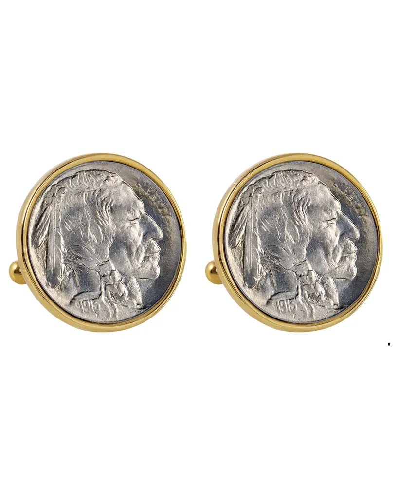 American Coin Treasures 1913 First-Year-Of-Issue Buffalo Nickel Bezel Coin Cuff Links