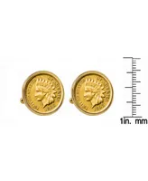 American Coin Treasures Gold-Layered 1800's Indian Penny Bezel Coin Cuff Links