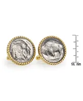 American Coin Treasures Buffalo Nickel Rope Bezel Coin Cuff Links