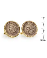 American Coin Treasures 1800's Indian Head Penny Rope Bezel Coin Cuff Links