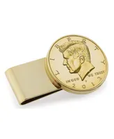 Men's American Coin Treasures Gold-Layered Jfk Half Dollar Stainless Steel Coin Money Clip