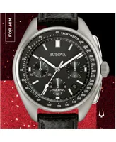 Limited Edition Bulova Men's Special Edition Lunar Pilot Chronograph Black Leather Strap & Nylon Strap Watch 45mm 96B251