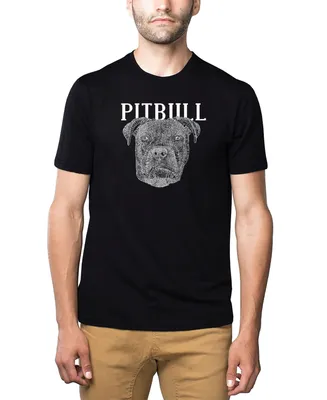 La Pop Art Men's Premium Word T-shirt - Pitbull Face